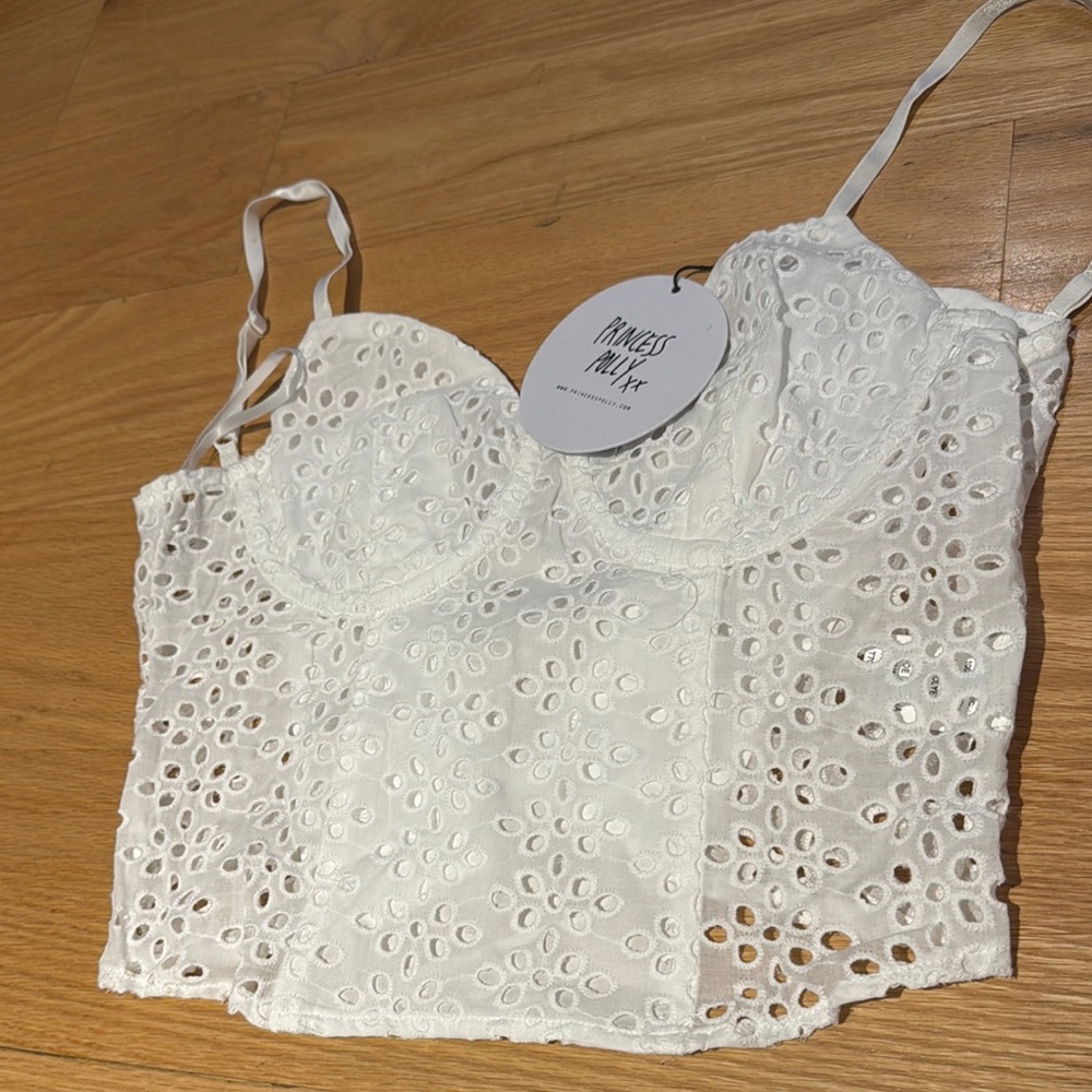 Princess Polly Cream Bustier Crop Camisole